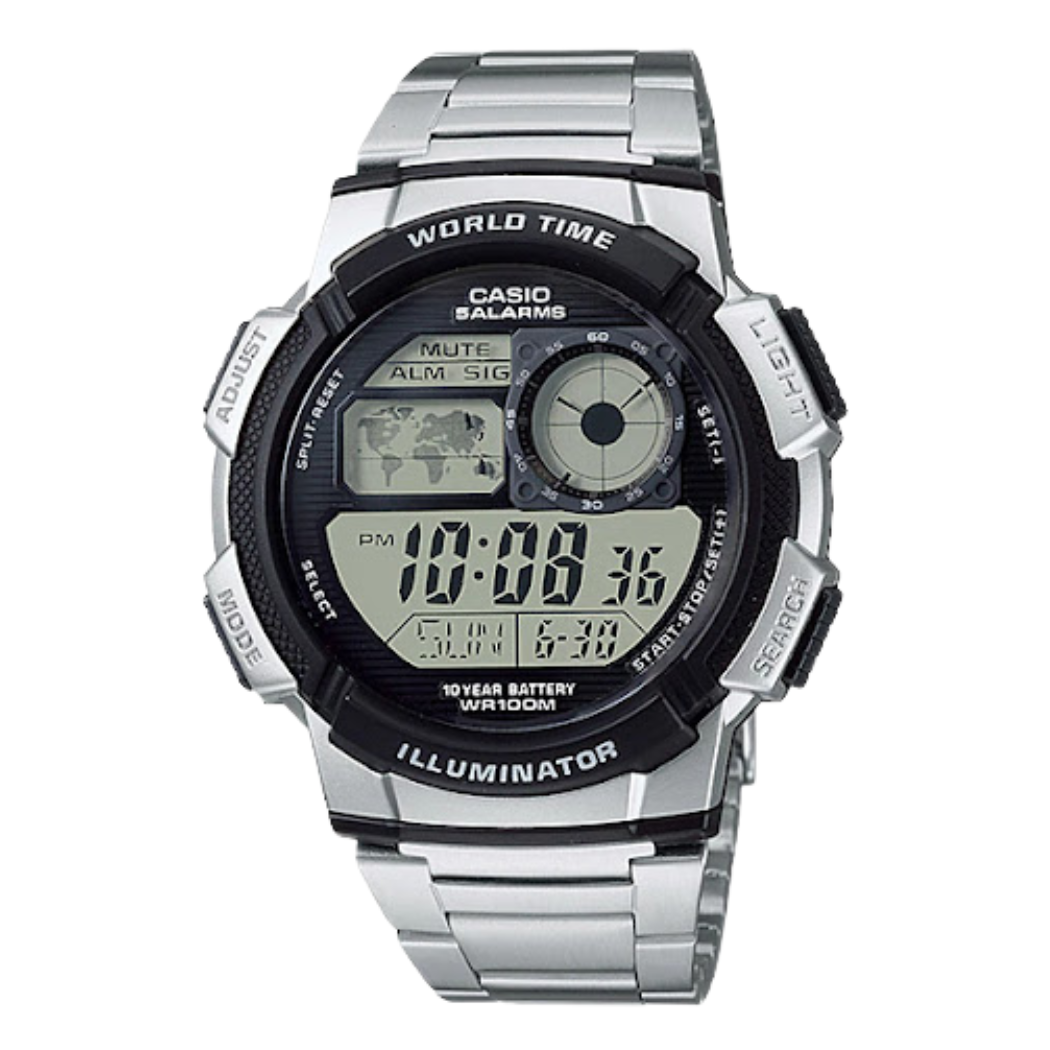 Casio Illuminator Grey Dial Gents Watch - AE-1000WD-1AVDF