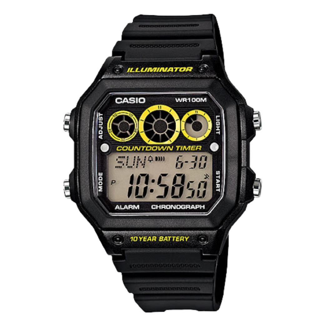 Casio Illuminator Grey Dial Gents Watch - AE-1300WH-1AVDF