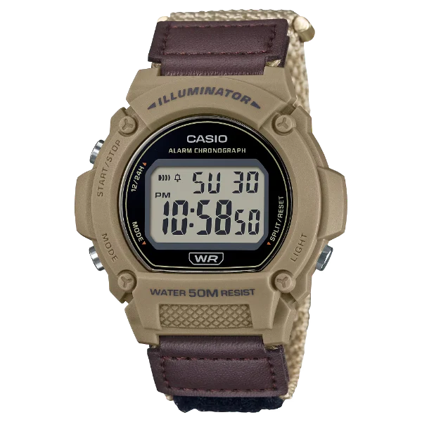 Casio Illuminator Black Dial Gents Watch - W-219HB-5AVDF