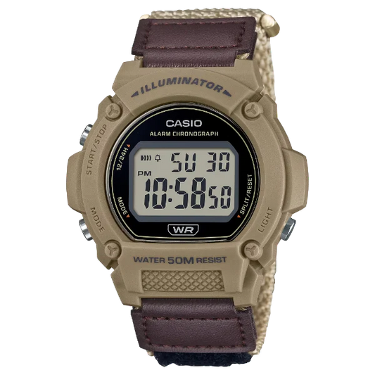 Casio Illuminator Black Dial Gents Watch - W-219HB-5AVDF