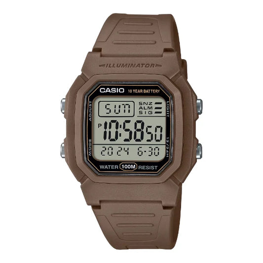 Casio Illuminator Grey Dial Gents Watch - W-800H-5AVDF