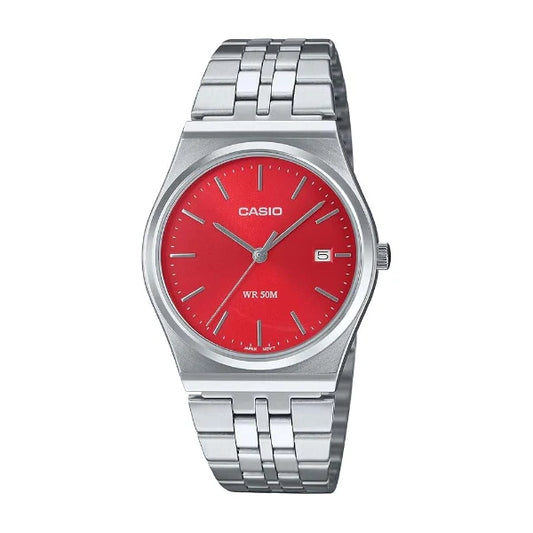 Casio Red Dial Gents Watch - MTP-B145D-4A2VDF