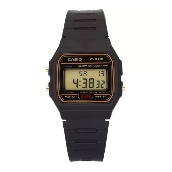 Casio Black Dial Gents Watch - F-91WG-9QDF
