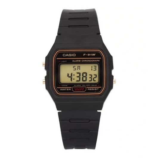 Casio Black Dial Gents Watch - F-91WG-9QDF