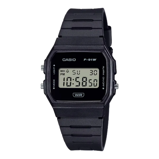 Casio Black Dial Gents Watch - F-91WB-1ADF