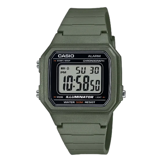 Casio Illuminator Black Dial Gents Watch - W-217H-3AVDF