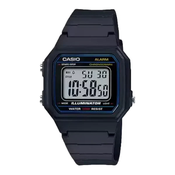 Casio Illuminator Black Dial Gents Watch - W-217H-1AVDF