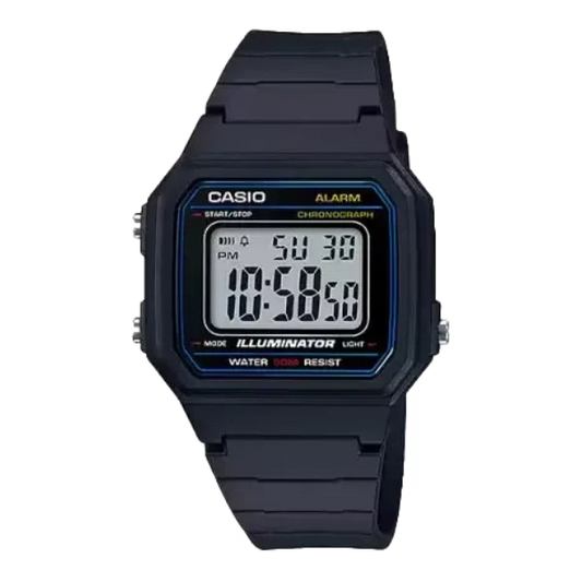 Casio Illuminator Black Dial Gents Watch - W-217H-1AVDF