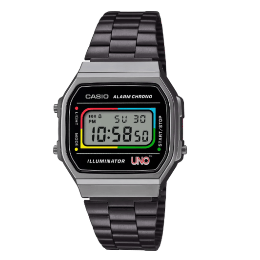 Casio Vintage Black Dial Gents Watch - A-168WEUC-1ADR