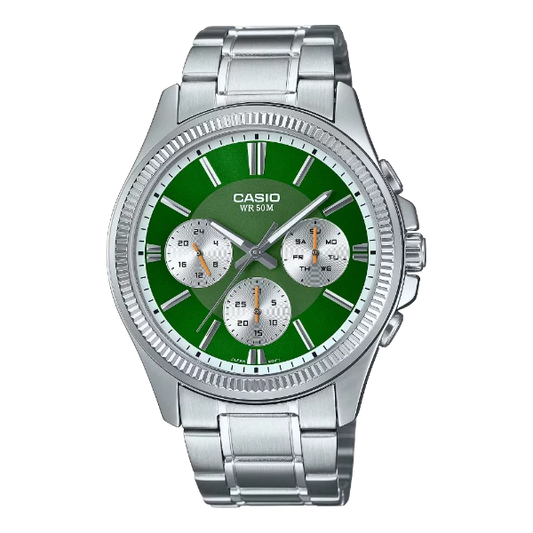 Casio Green Dial Gents Watch - MTP-1375D-3AVDF
