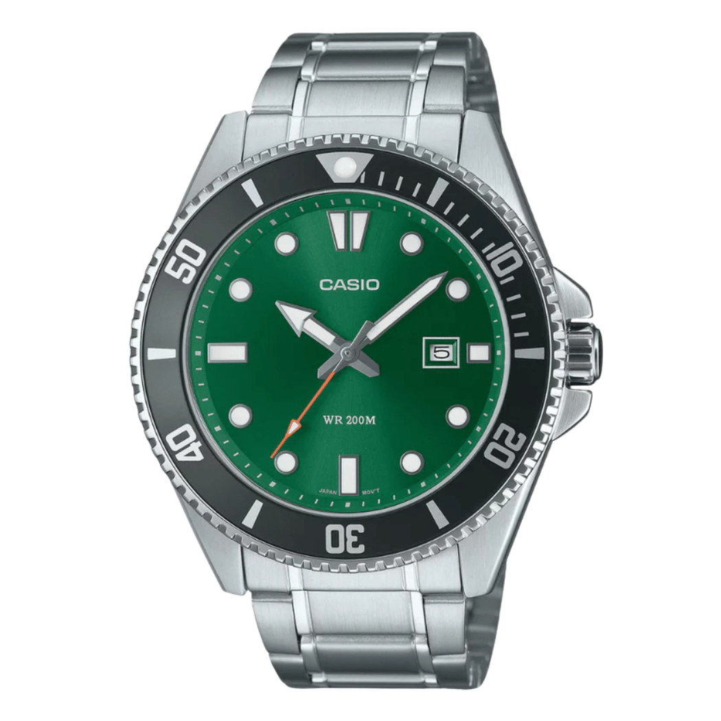 Casio Green Dial Gents Watch - MDV-107D-3A2VDF