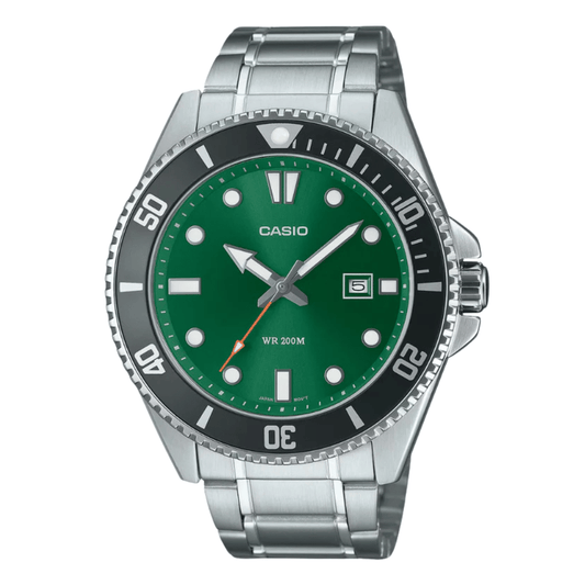 Casio Green Dial Gents Watch - MDV-107D-3A2VDF