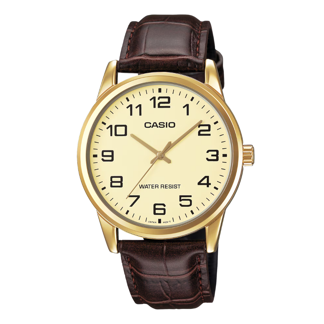 Casio Gold Dial Gents Watch - MTP-V001GL-9BUDF