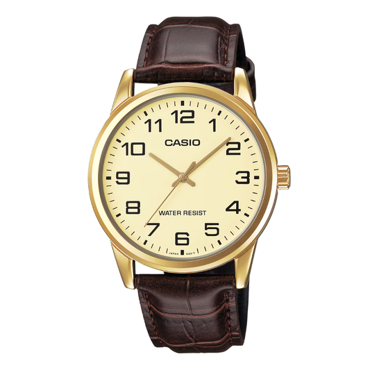 Casio Gold Dial Gents Watch - MTP-V001GL-9BUDF