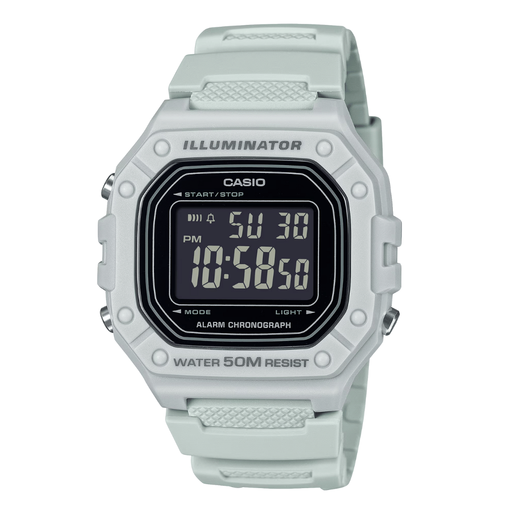 Casio Illuminator Black Dial Gents Watch - W-218H-8BVDF