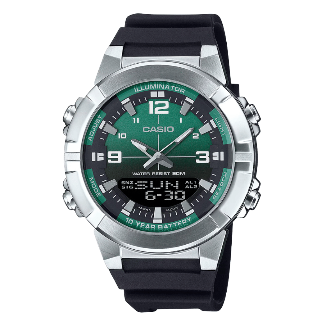 Casio Green Dial Gents Watch - AMW-870A-3AVDF