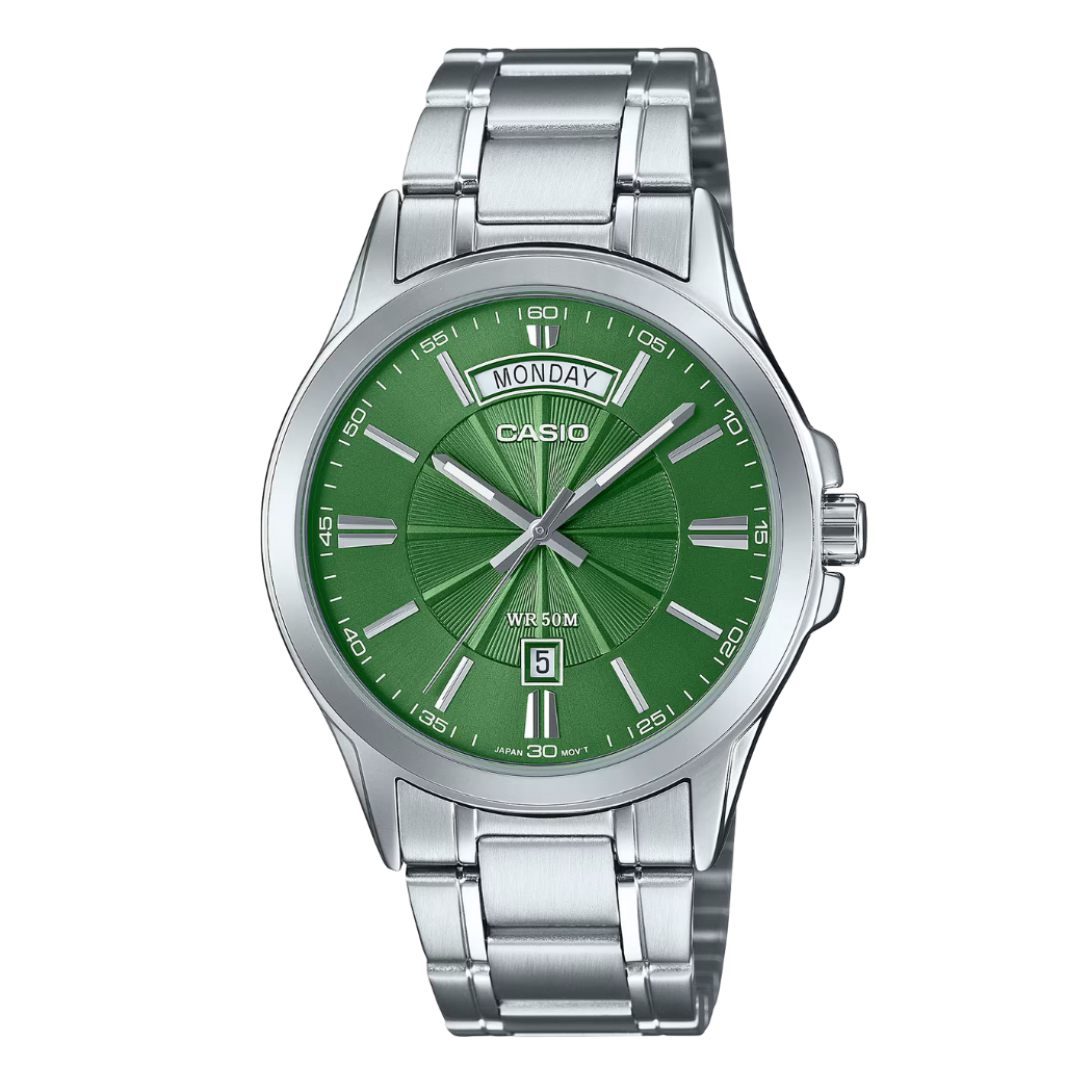 Casio Green Dial Gents Watch - MTP-1381D-3AVDF