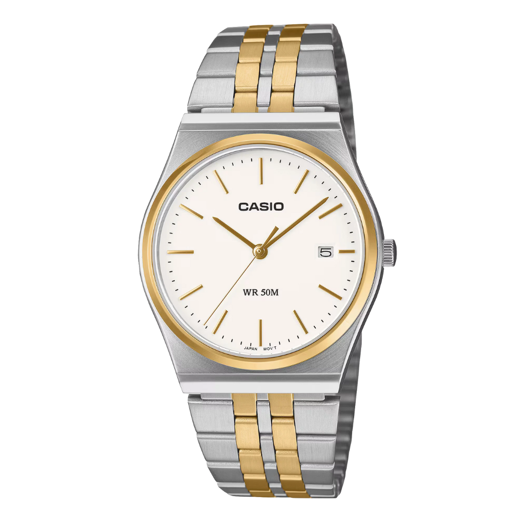Casio Cream Dial Gents Watch - MTP-B145SG-7AVDF