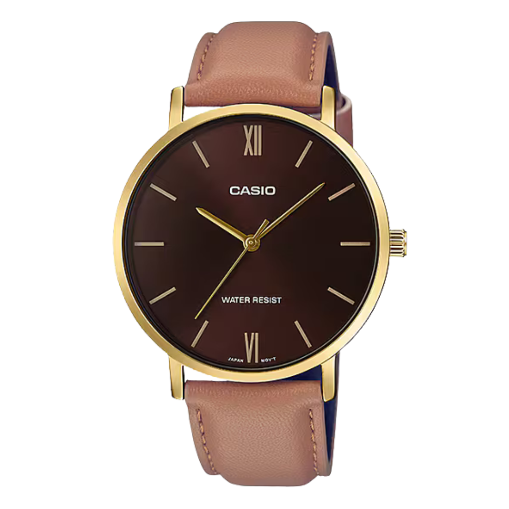 Casio Brown Dial Gents Watch - MTP-VT01GL-5BUDF