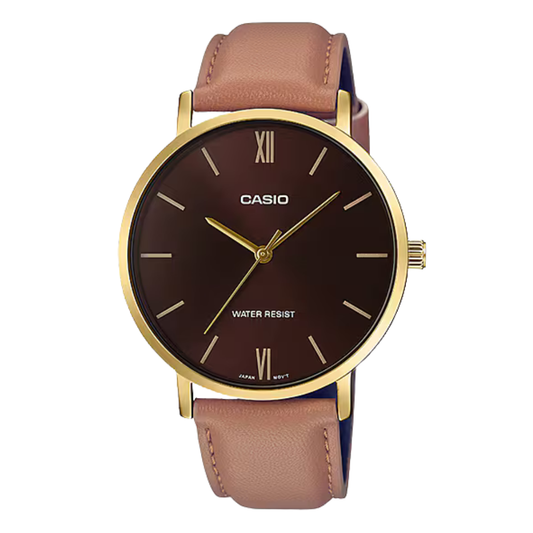 Casio Brown Dial Gents Watch - MTP-VT01GL-5BUDF