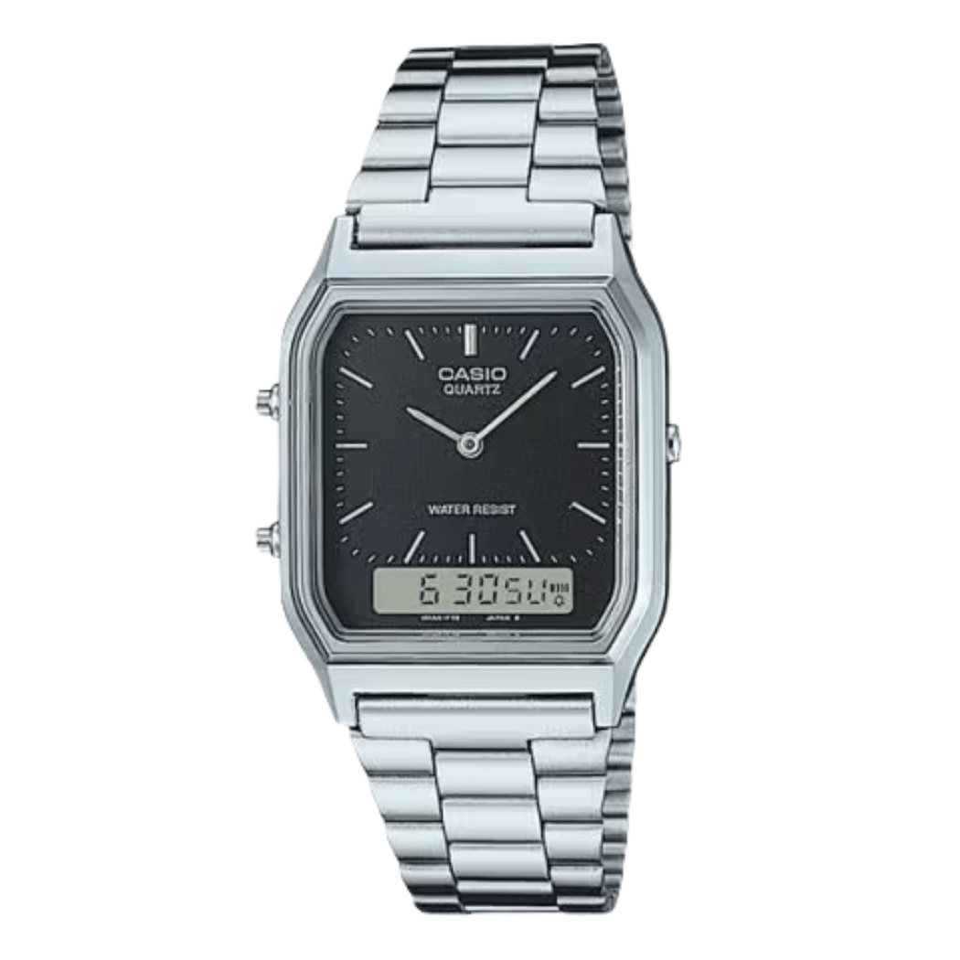 Casio Vintage Black Dial Ladies Watch - AQ-230A-1DMQ