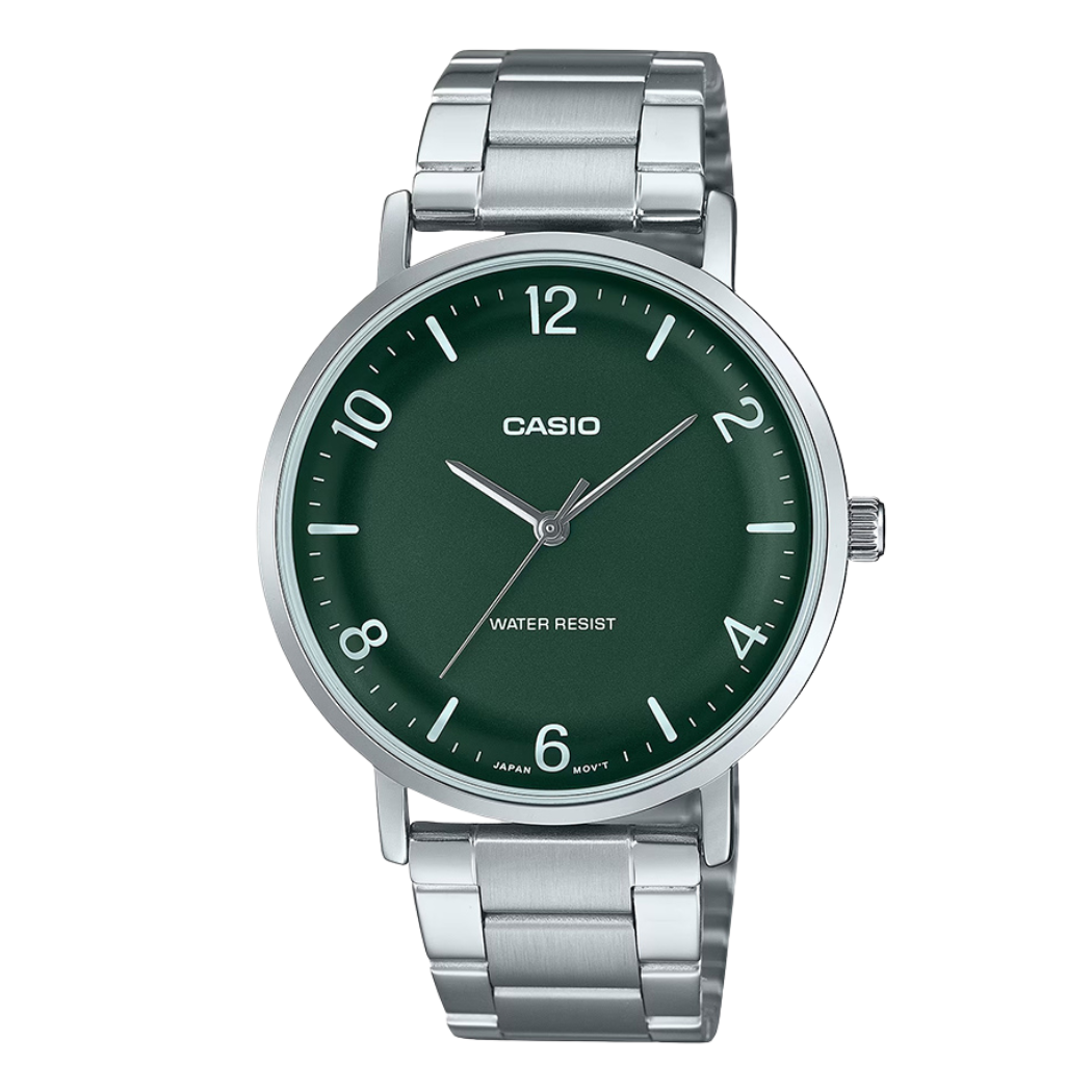 Casio Green Dial Gents Watch - MTP-VT03D-3BDF