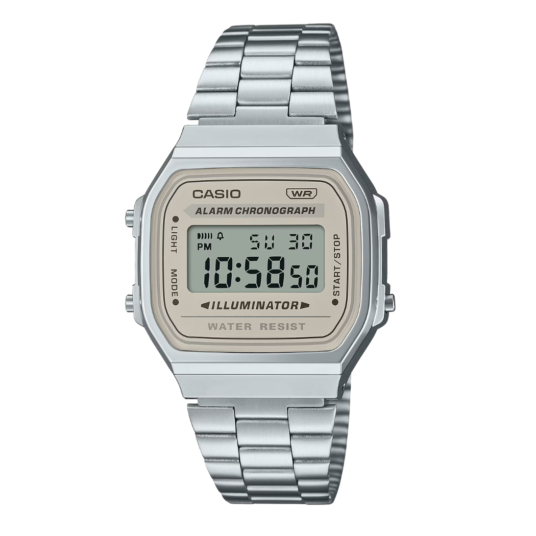 Casio Vintage Cream Dial Gents Watch - A-168WA-8AYDF