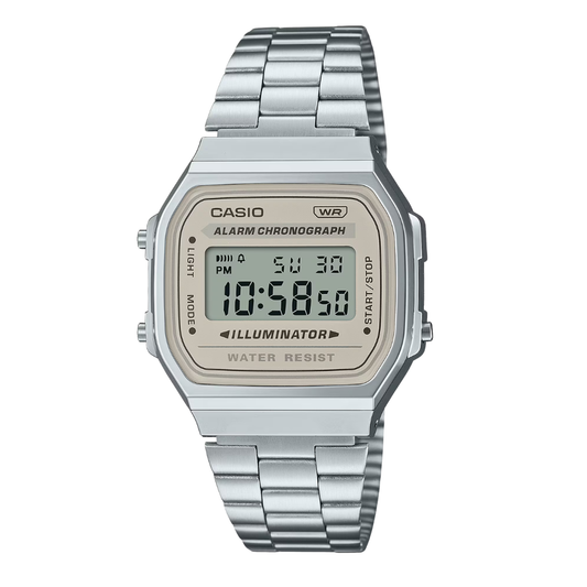 Casio Vintage Cream Dial Gents Watch - A-168WA-8AYDF