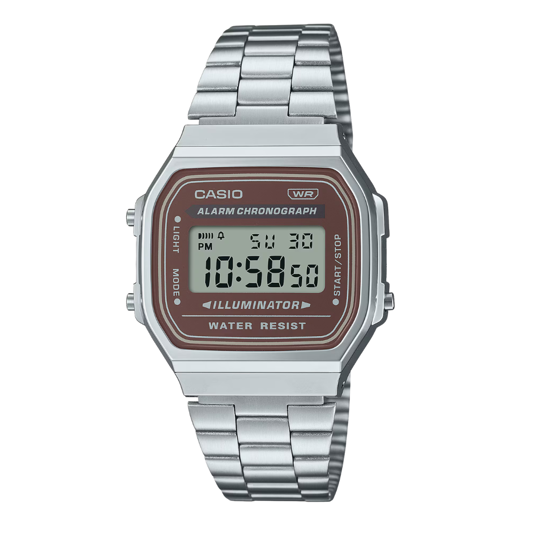 Casio Vintage Maroon Dial Unisex Watch - A-168WA-5AYDF