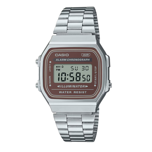 Casio Vintage Maroon Dial Unisex Watch - A-168WA-5AYDF