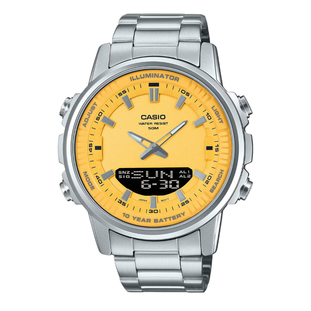 Casio Yellow Dial Gents Watch - AMW-880D-9AVDF