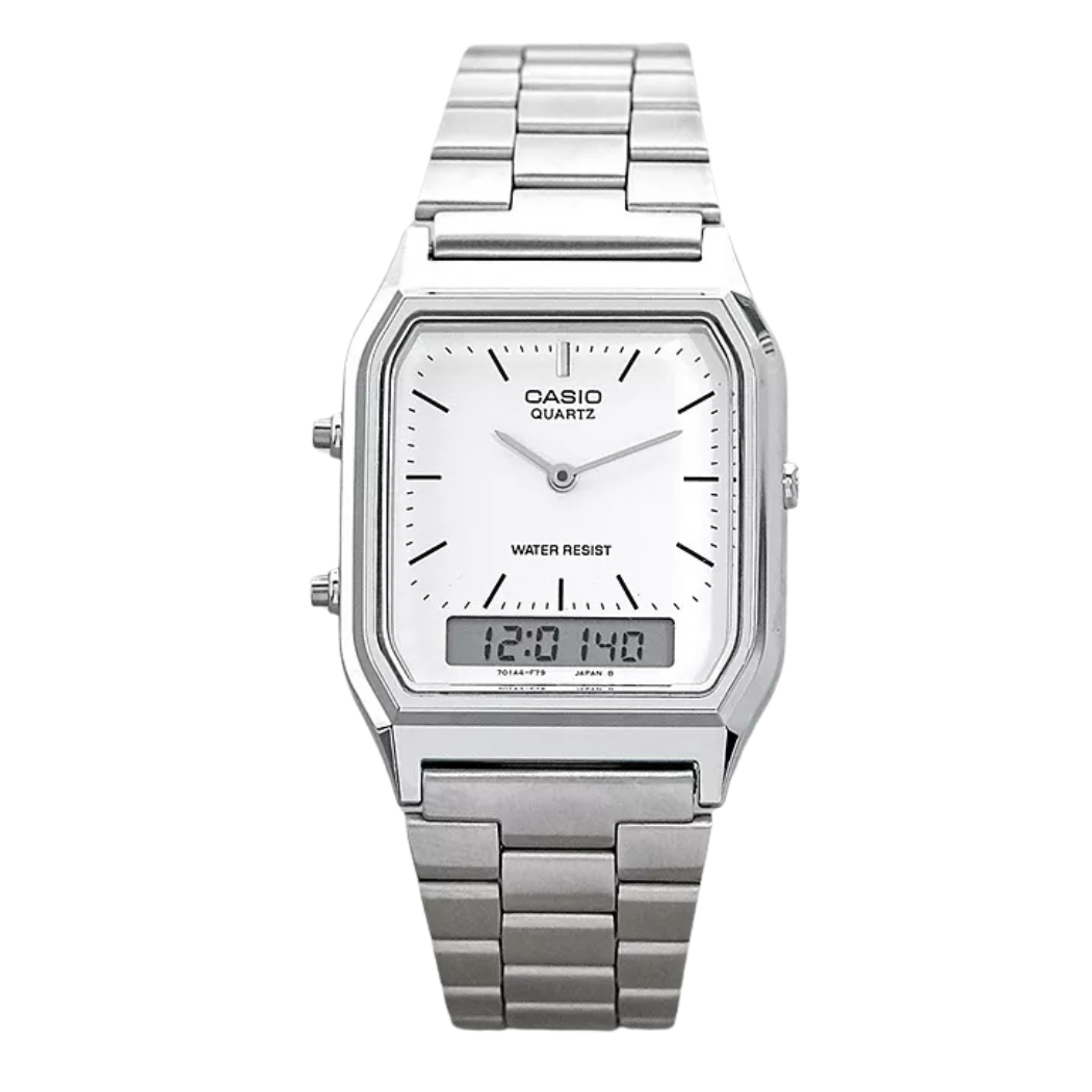Casio Vintage White Dial Ladies Watch - AQ-230A-7DMQ