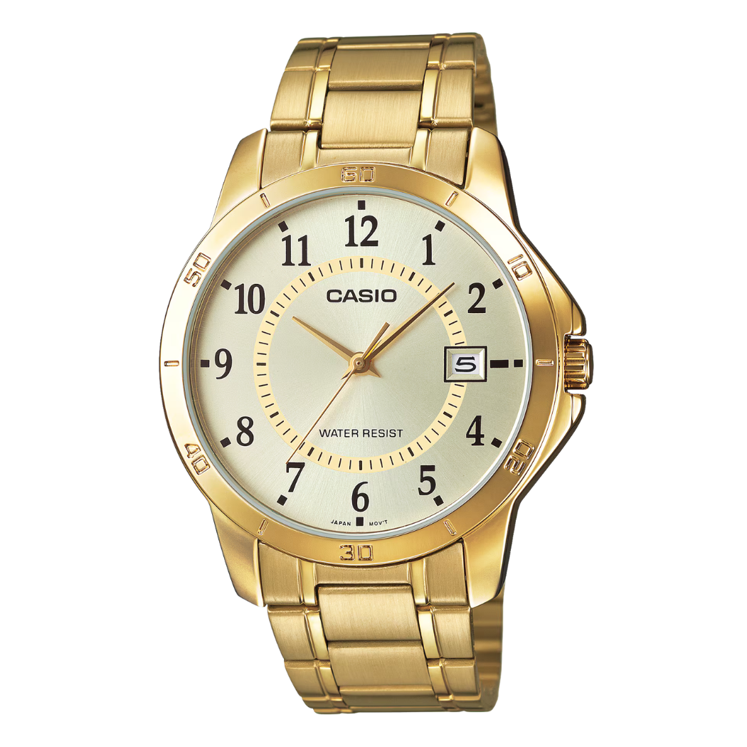 Casio Gold Dial Gents Watch - MTP-V004G-9BUDF