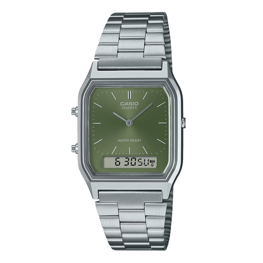 Casio Vintage Green Dial Gents Watch - AQ-230A-3AMQYDF