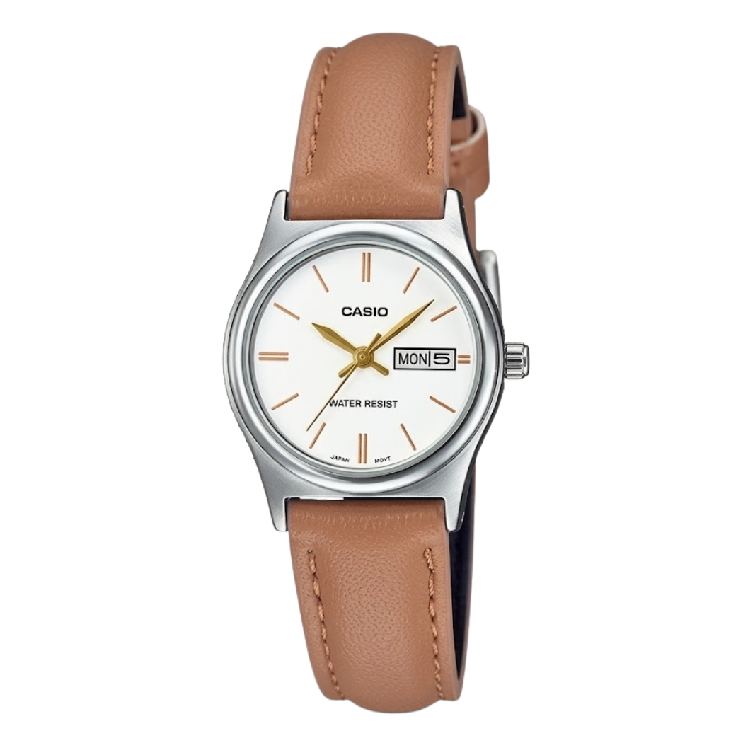 Casio White Dial Ladies Watch - LTP-V006L-7B2UDF