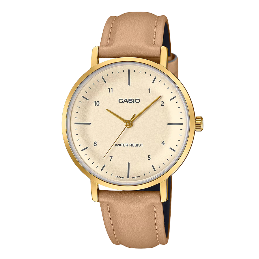 Casio Beige Dial Ladies Watch - LTP-VT03GL-4BDF