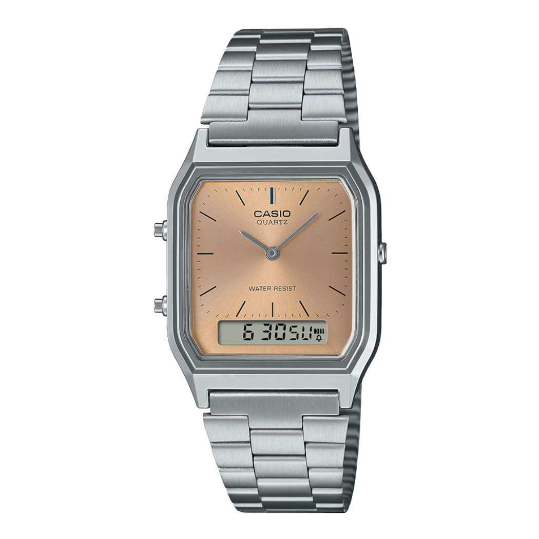 Casio Vintage Peach Dial Gents Watch - AQ-230A-4AMQYDF
