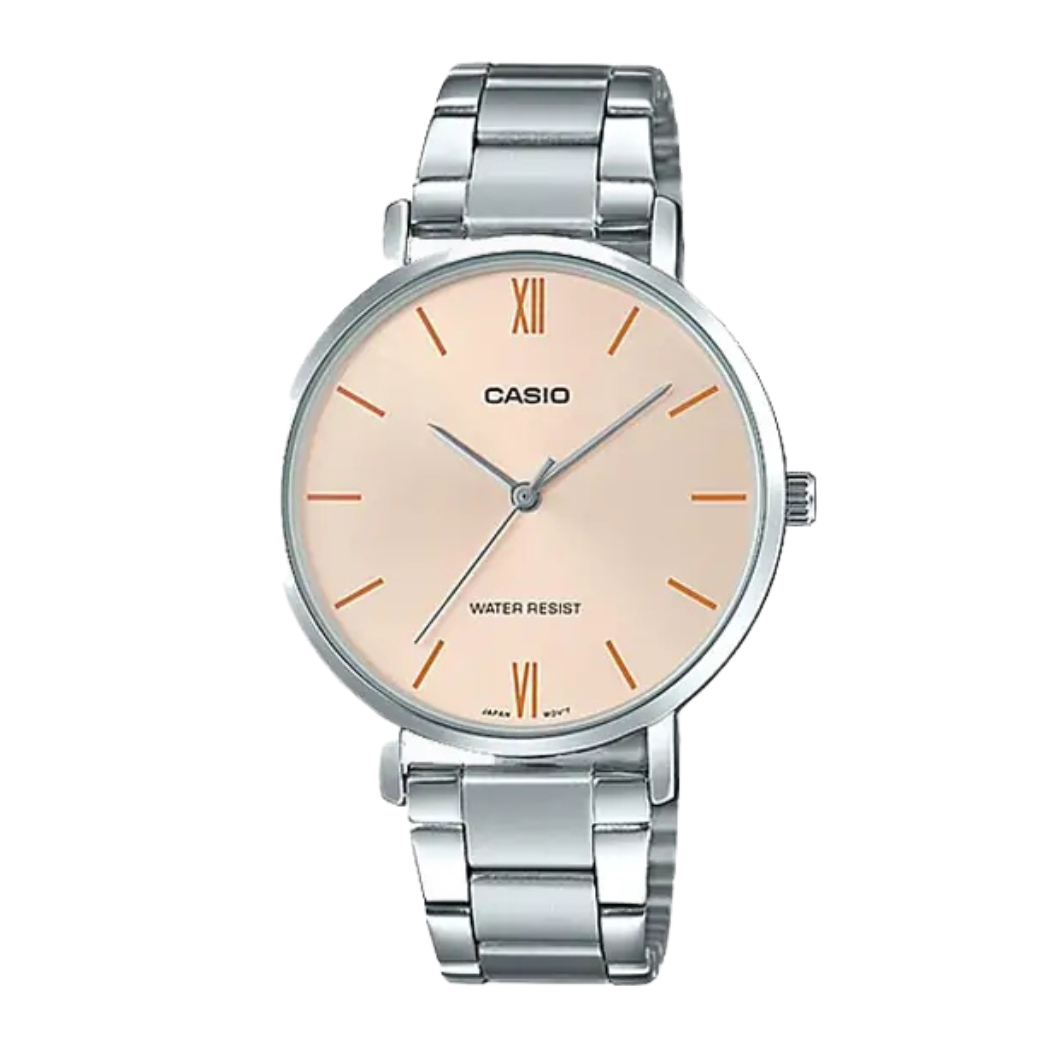 Casio Beige Dial Ladies Watch - LTP-VT01D-4BUDF