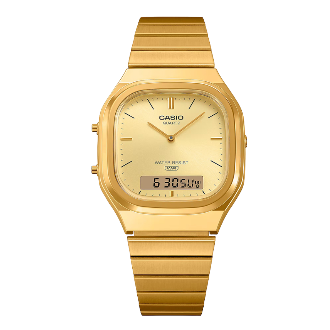 Casio Vintage Gold Dial Ladies Watch - AQ-240EG-9ADF