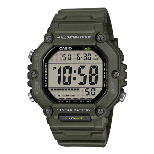 Casio Illuminator Black Dial Gents Watch - AE-1600HX-3AVDF