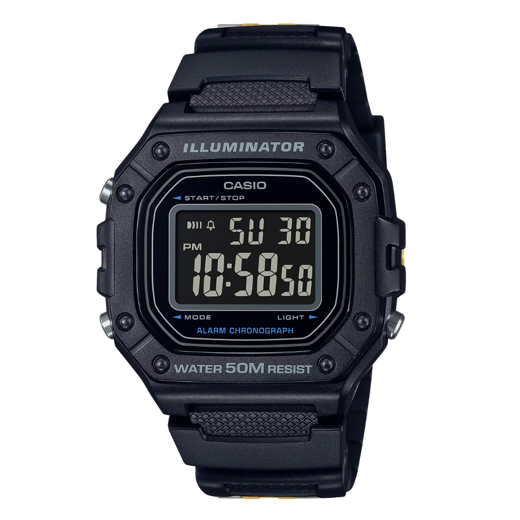 Casio Black Dial Gents Watch - W-218H-1BVDF