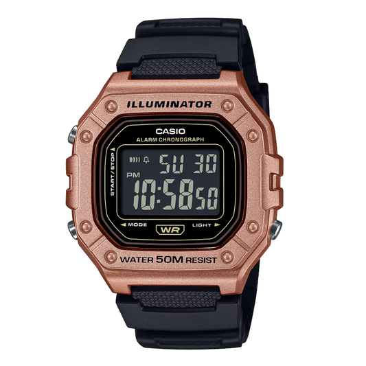 Casio Black Dial Gents Watch - W-218HM-5BVDF