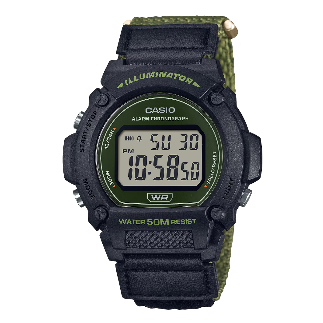 Casio Black Dial Gents Watch - W-219HB-3AVDF