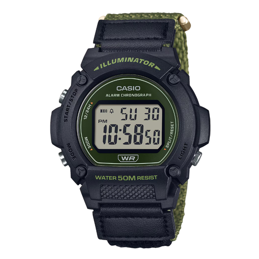 Casio Black Dial Gents Watch - W-219HB-3AVDF