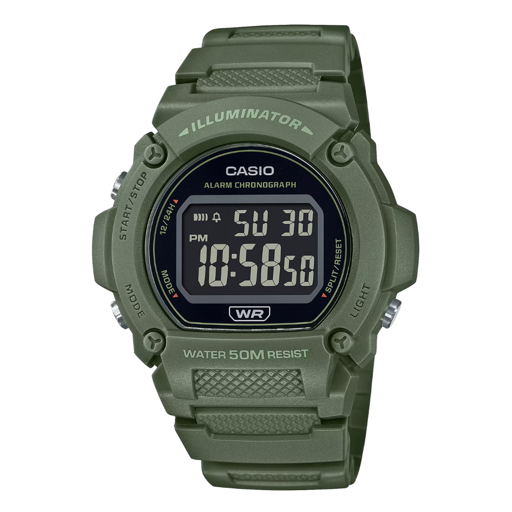 Casio Black Dial Gents Watch - W-219HC-3BVDF
