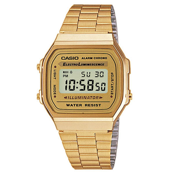 Casio Vintage Gold Dial Unisex Watch - A168WG-9WDF
