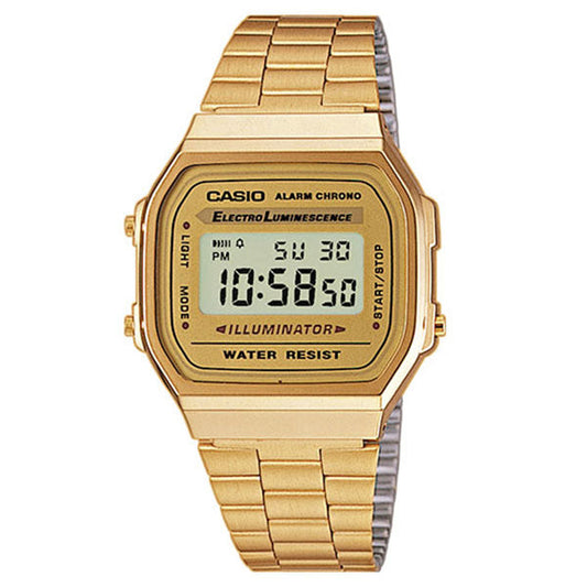 Casio Vintage Gold Dial Unisex Watch - A168WG-9WDF