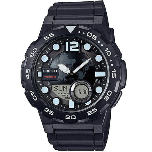 Casio Illuminator Black Dial Gents Watch - AEQ-100W-1AVDF