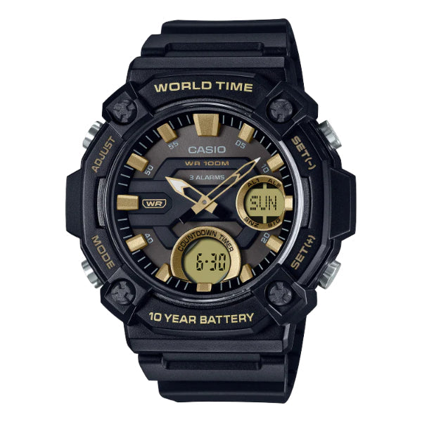 Casio Illuminator Black Dial Gents Watch - AEQ-120W-9AVDF