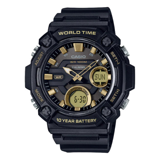 Casio Illuminator Black Dial Gents Watch - AEQ-120W-9AVDF